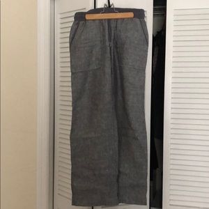 Athleta silver/grey linen drawstring pants size 6P